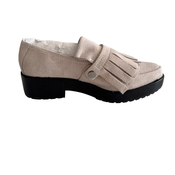 🆕 Tibi Esmae Suede Fringe Loafers - Picture 1 of 6
